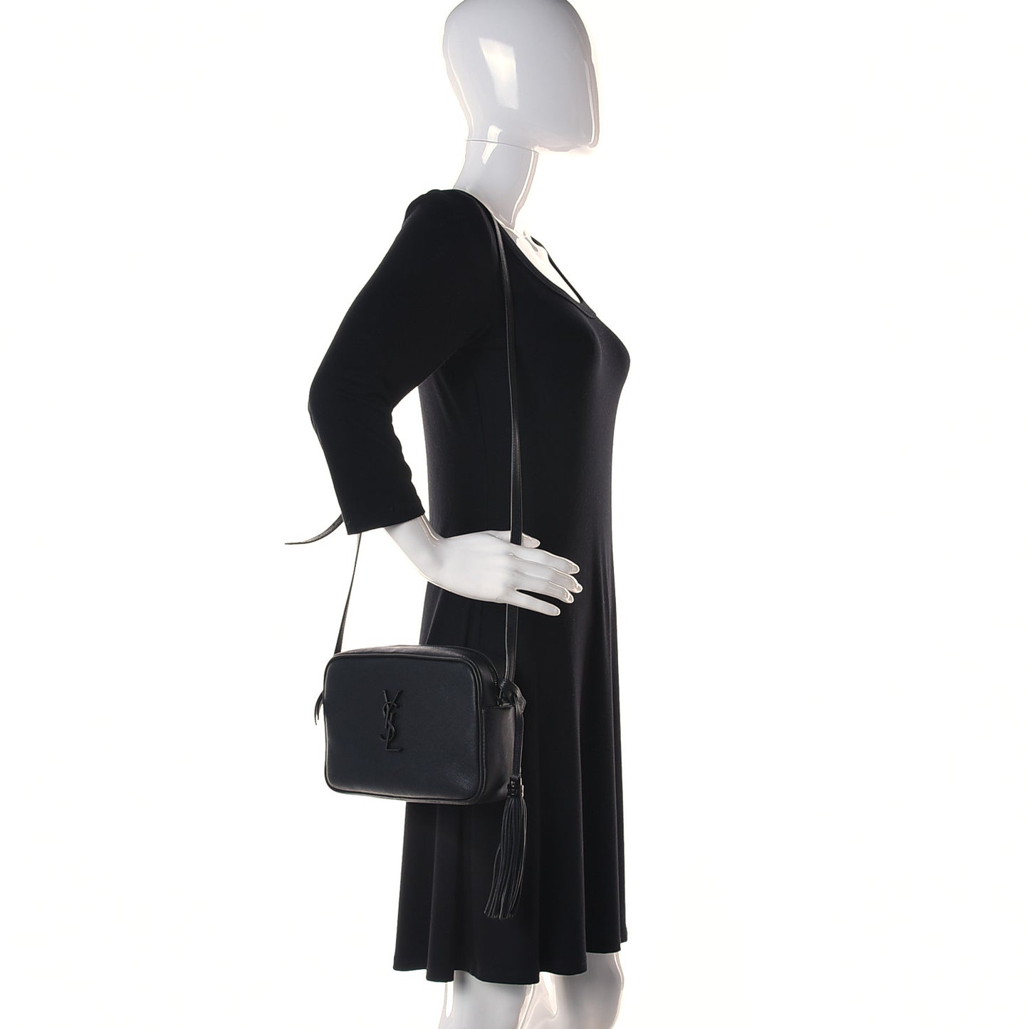 Lambskin Monogram Small Lou Camera Bag Black
