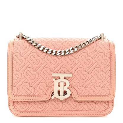 Burberry Calfskin Monogram Embossed Small TB Chain Bag Blush Pink 1 of 16