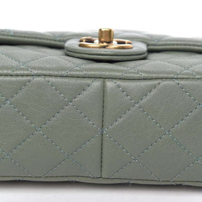 Chanel Sheepskin Quilted Trapezio Camera Case Green 12 of 12