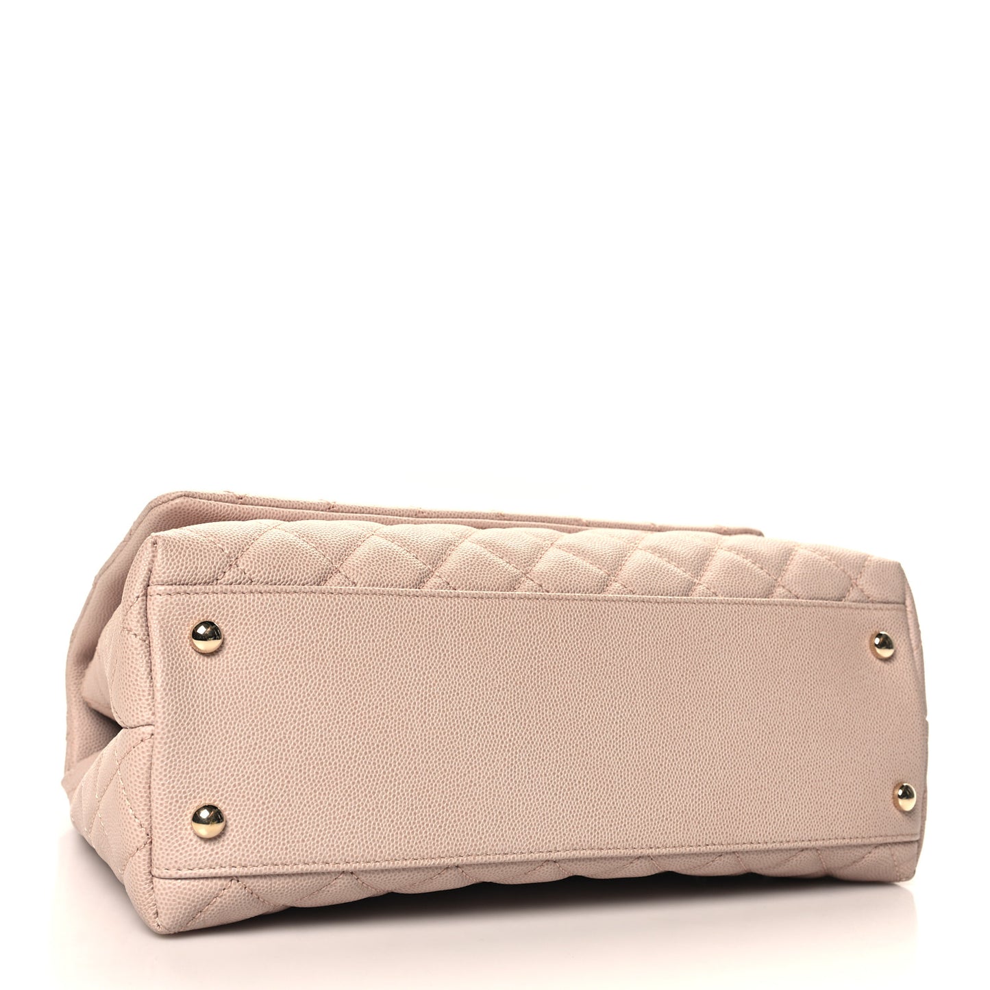 Caviar Quilted Small Coco Handle Flap Beige