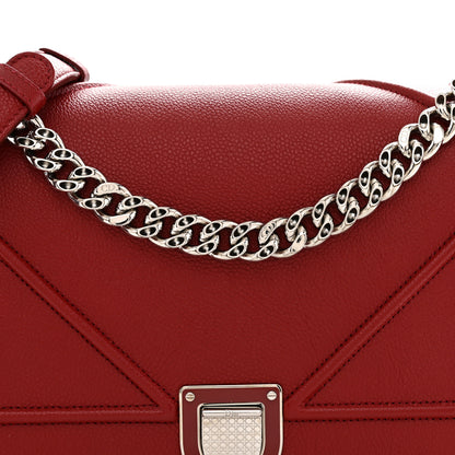 Christian Dior Grained Calfskin Medium Diorama Flap Bag Red 8 of 10