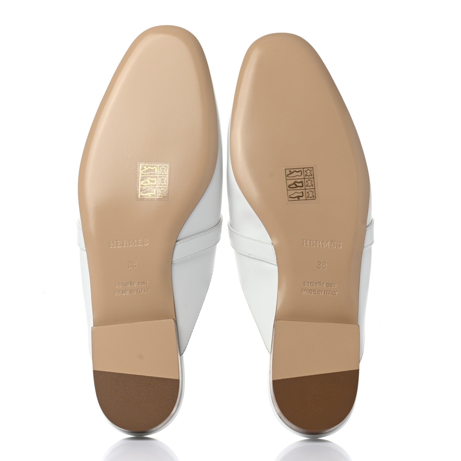 Hermes Calfskin Oz Mules 38 White 5 of 9