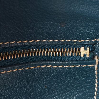 Hermes Taurillon Clemence Birkin 35 Bleu Thalassa 22 of 56