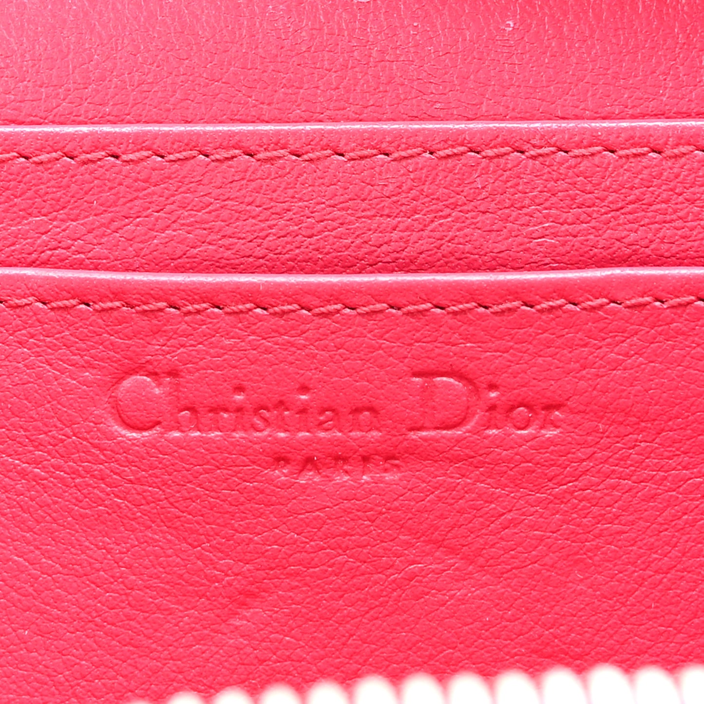 Patent Cannage Tutti Lady Dior Voyageur Coin Purse Fuchsia