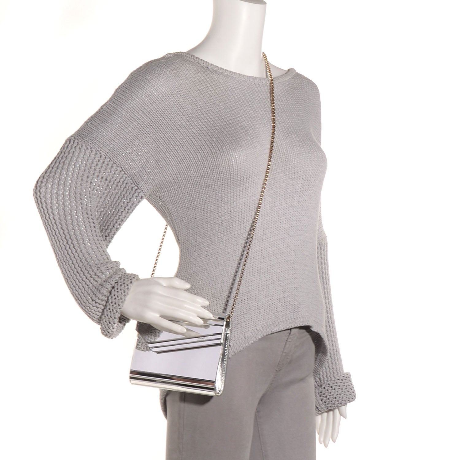 Jimmy Choo Acrylic Candy Mirro Clutch Silver 2 of 8