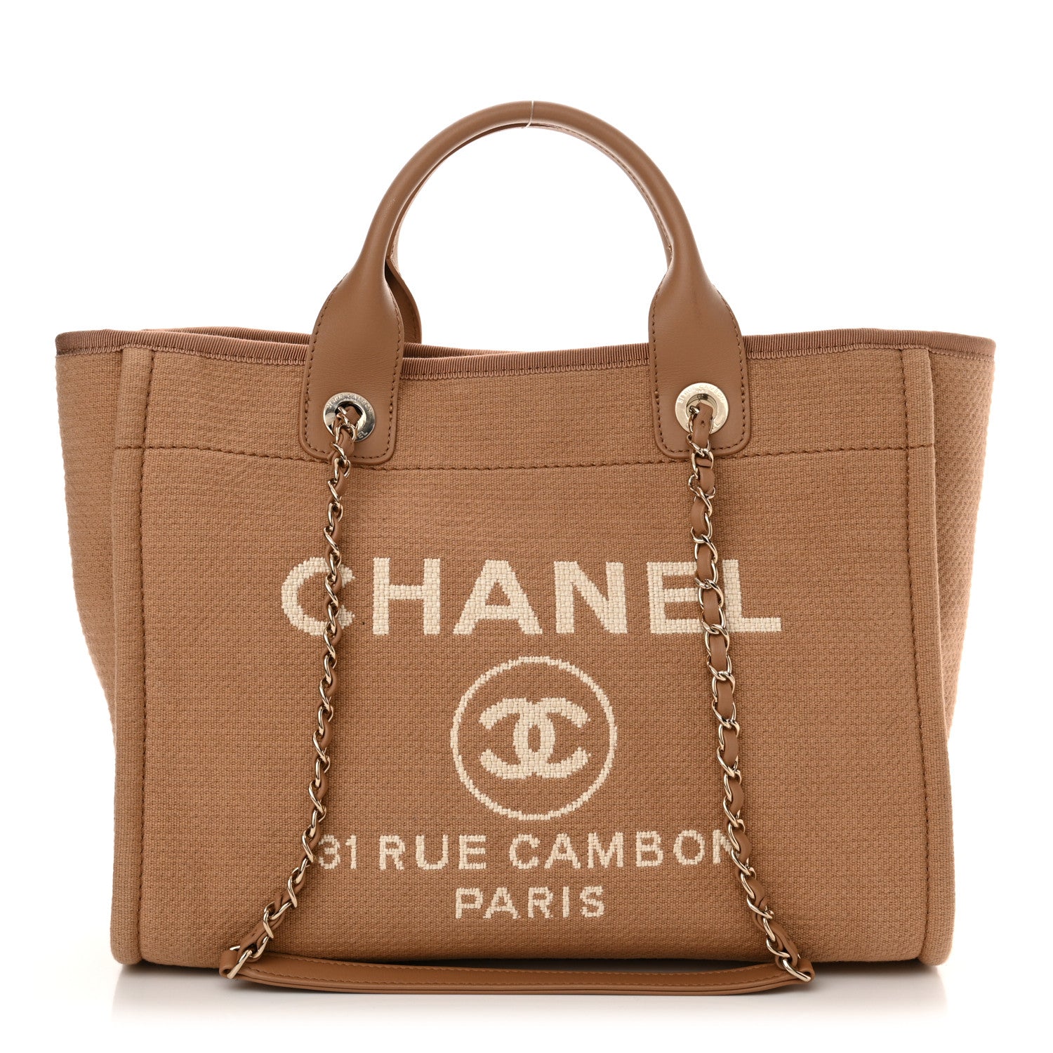 Chanel Mixed Fibers Small Deauville Tote Camel 1 of 11