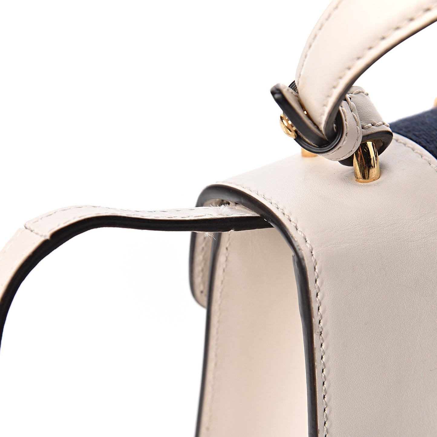 Calfskin Mini Sylvie Top Handle Bag White