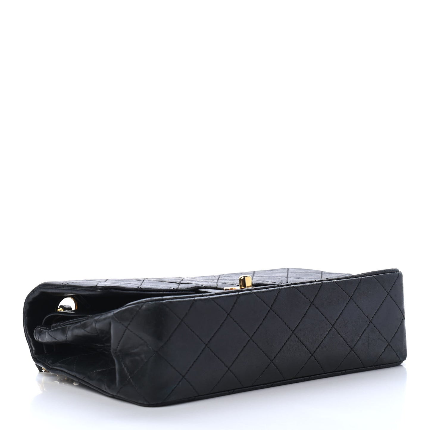 Lambskin Quilted Small Double Flap Black