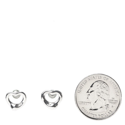 Tiffany Sterling Silver 11mm Elsa Peretti Open Heart Earrings 2 of 6