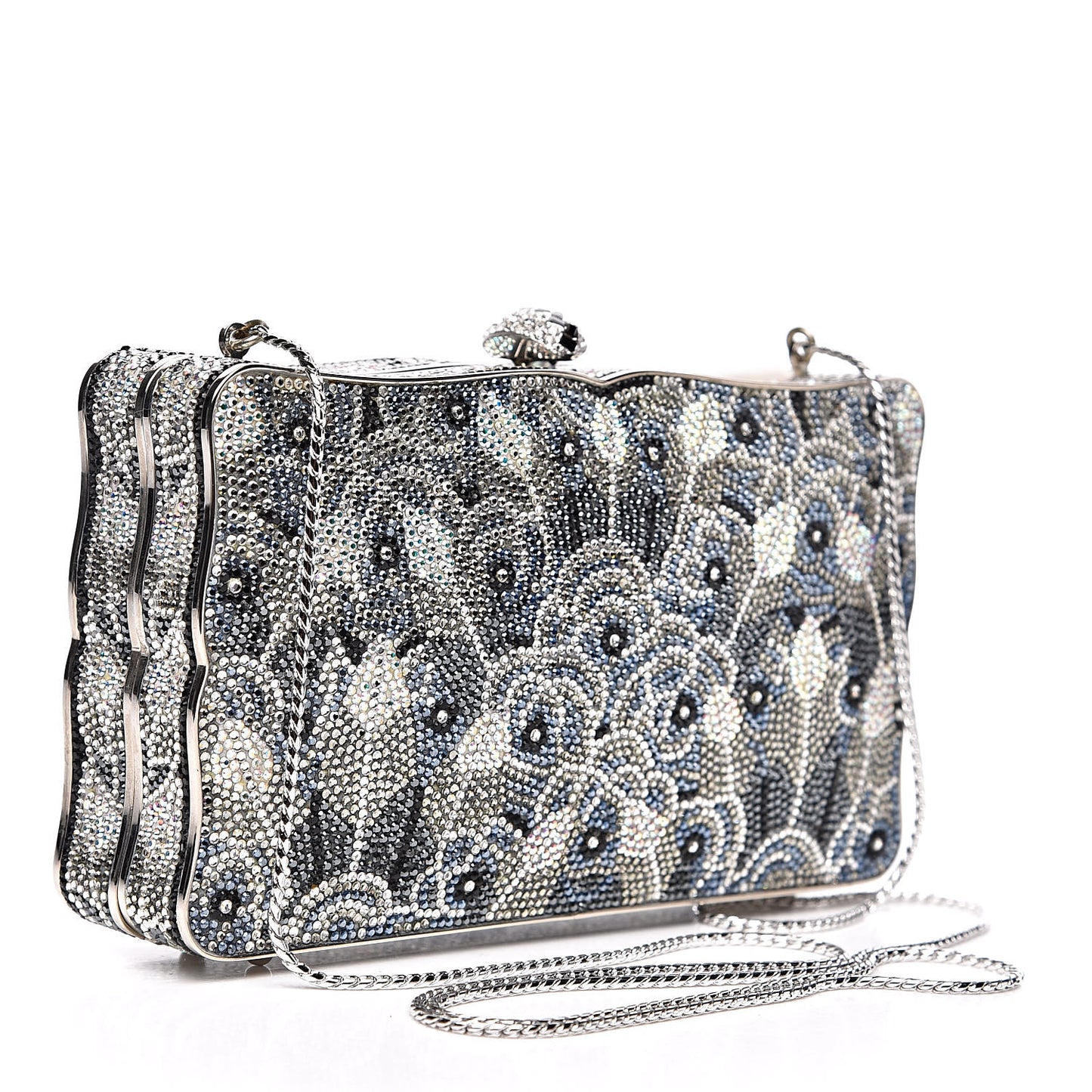 Swarovski Crystal Minaudière Deco Clutch Black