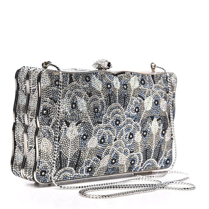 Judith Leiber Swarovski Crystal Minaudière Deco Clutch Black 4 of 20