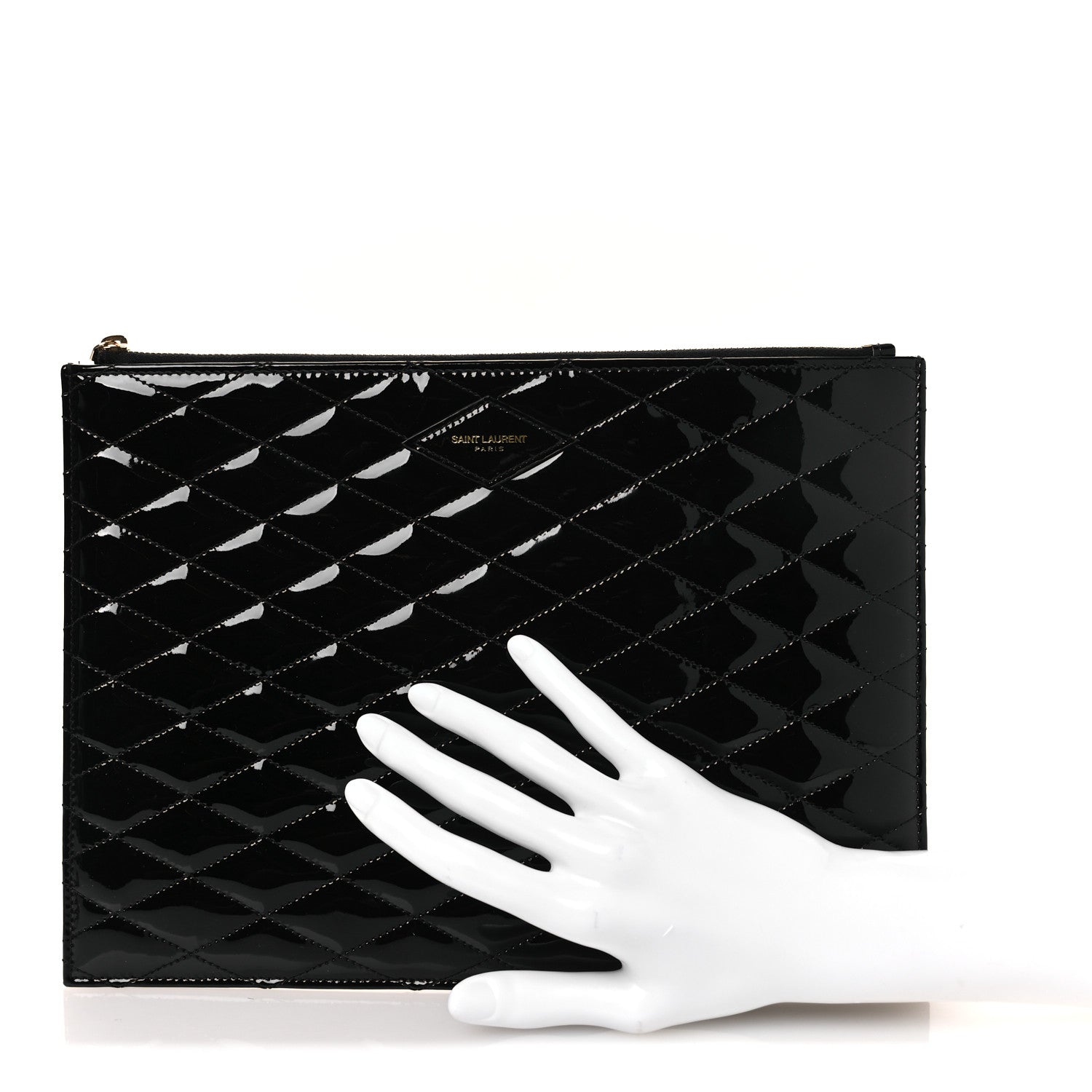 Saint Laurent Patent Quilted iPad Case Black 2 of 7