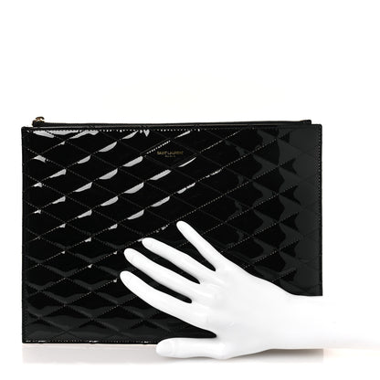 Saint Laurent Patent Quilted iPad Case Black 2 of 7