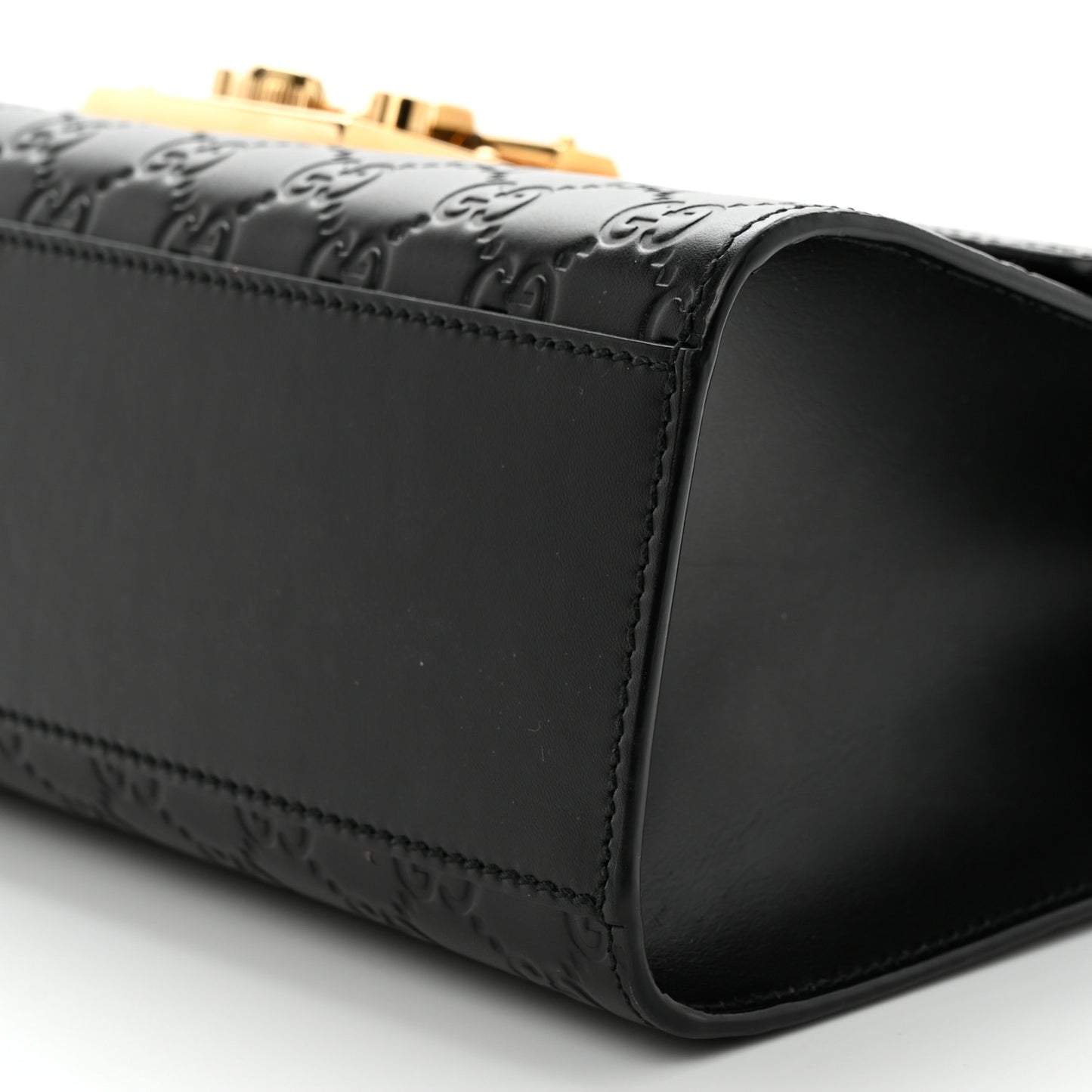 Guccissima Medium Padlock Shoulder Bag Black