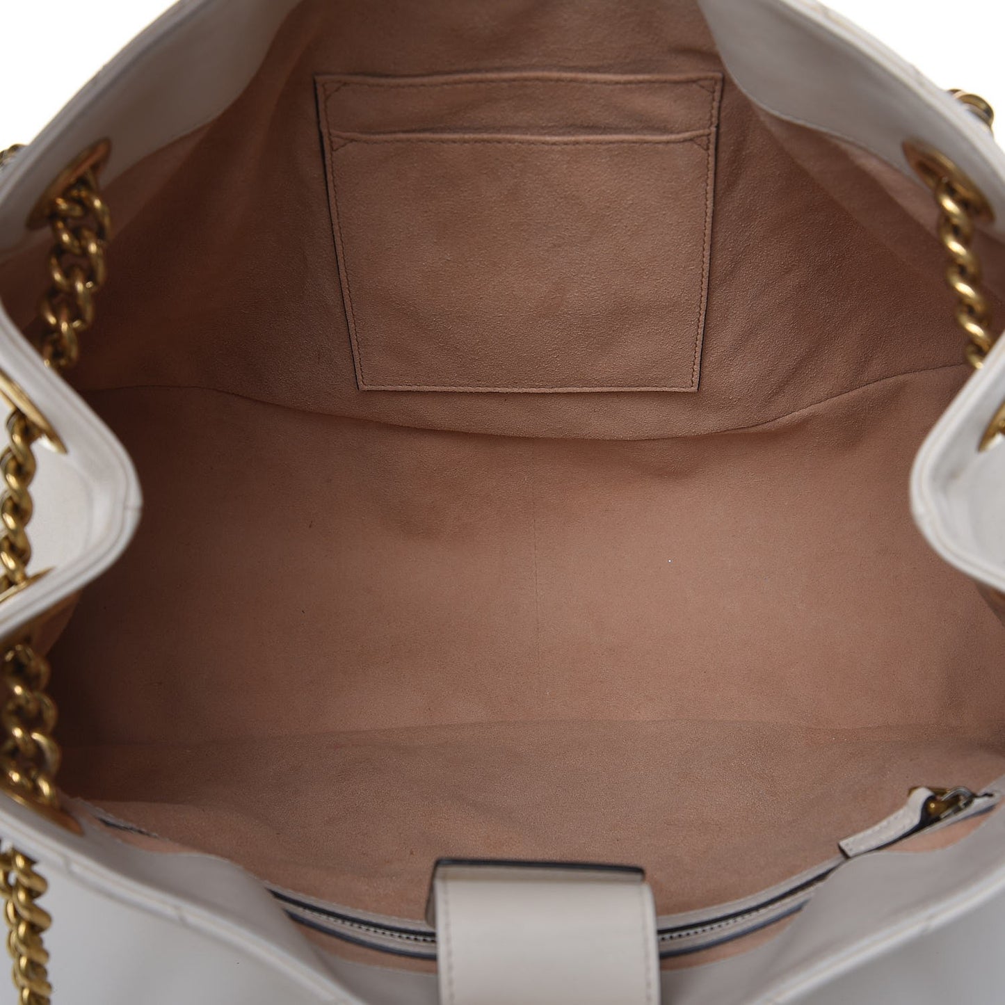 Calfskin Matelasse Medium GG Marmont Shoulder Tote Bag White