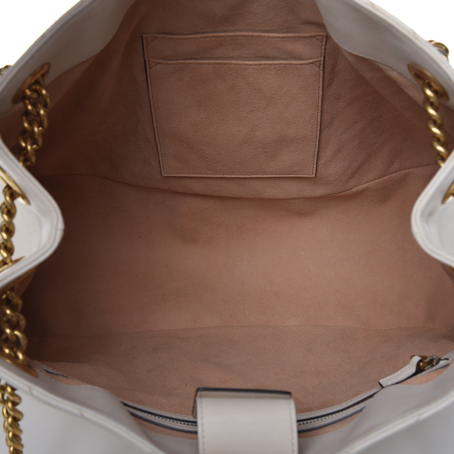 Gucci Calfskin Matelasse Medium GG Marmont Shoulder Tote Bag White 5 of 16