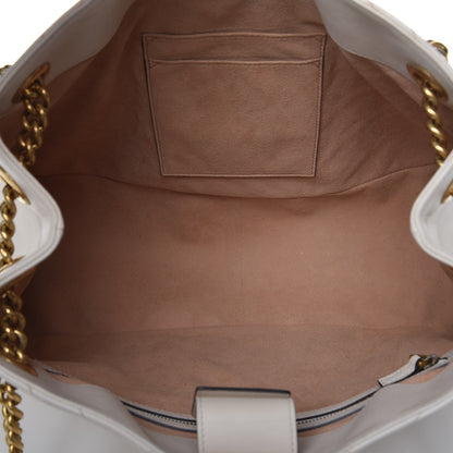 Gucci Calfskin Matelasse Medium GG Marmont Shoulder Tote Bag White 5 of 16