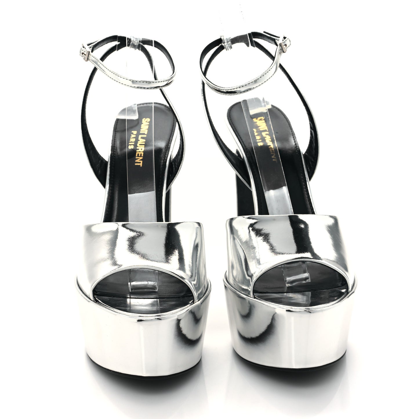 Metallic Patent Jodie 95 Platform Sandals 39 Silver