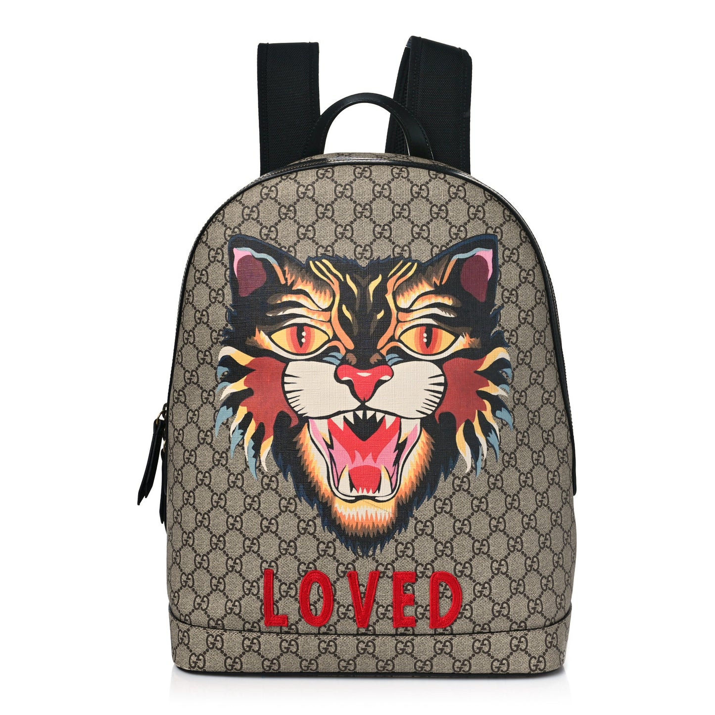 GG Supreme Monogram Angry Cat Dome Backpack