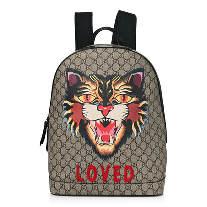 Gucci GG Supreme Monogram Angry Cat Dome Backpack 1 of 12