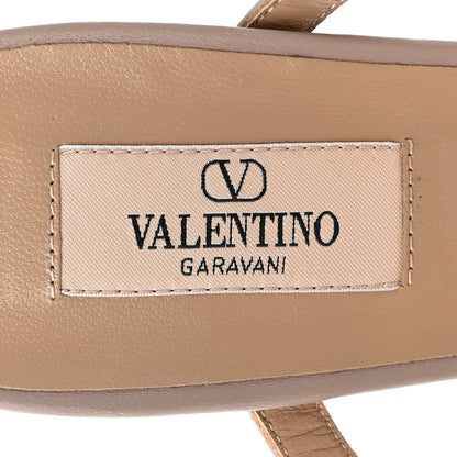 Valentino Garavani Calfskin Rockstud 60mm Caged Slide Sandals 40 Poudre 7 of 8