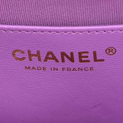 Chanel Lambskin Quilted CC In Love Heart Bag Purple 6 of 11