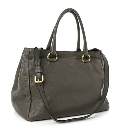 Prada Vitello Daino Tote Dark Green 2 of 19
