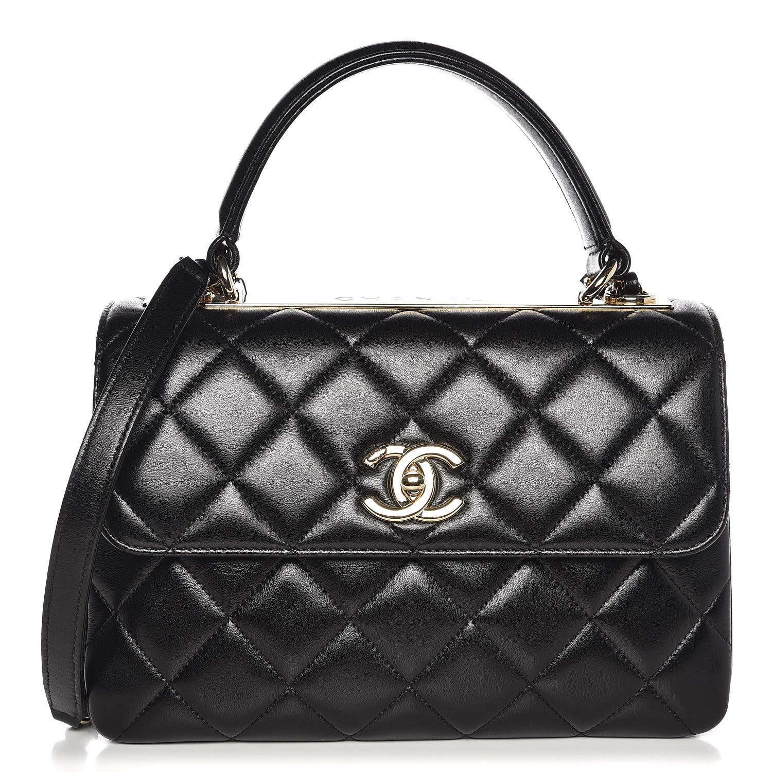 Chanel Lambskin Quilted Small Trendy CC Dual Handle Flap Bag Black 1 of 10