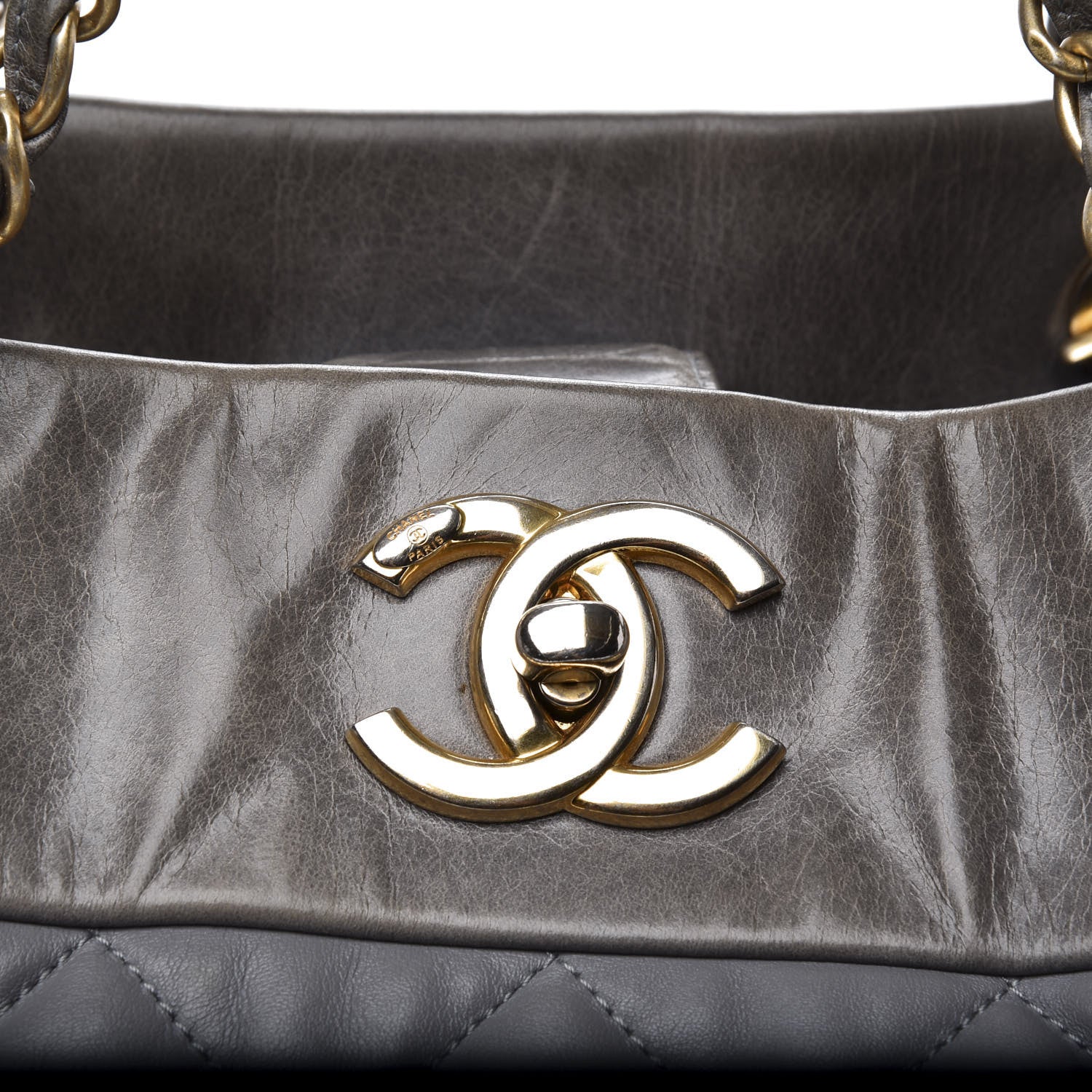 Chanel Calfskin Quilted Large Soft Elegance Tote Grey 14 of 14