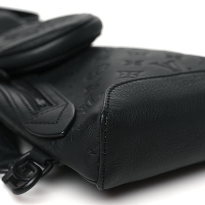 Louis Vuitton Calfskin Shadow Monogram Duo Slingbag Black 9 of 10