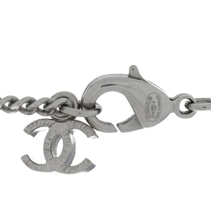 Chanel Crystal CC Pendant Necklace Silver 4 of 4