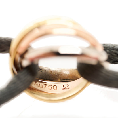 Cartier 18K Pink Yellow White Gold Trinity Cord Bracelet Grey 7 of 8