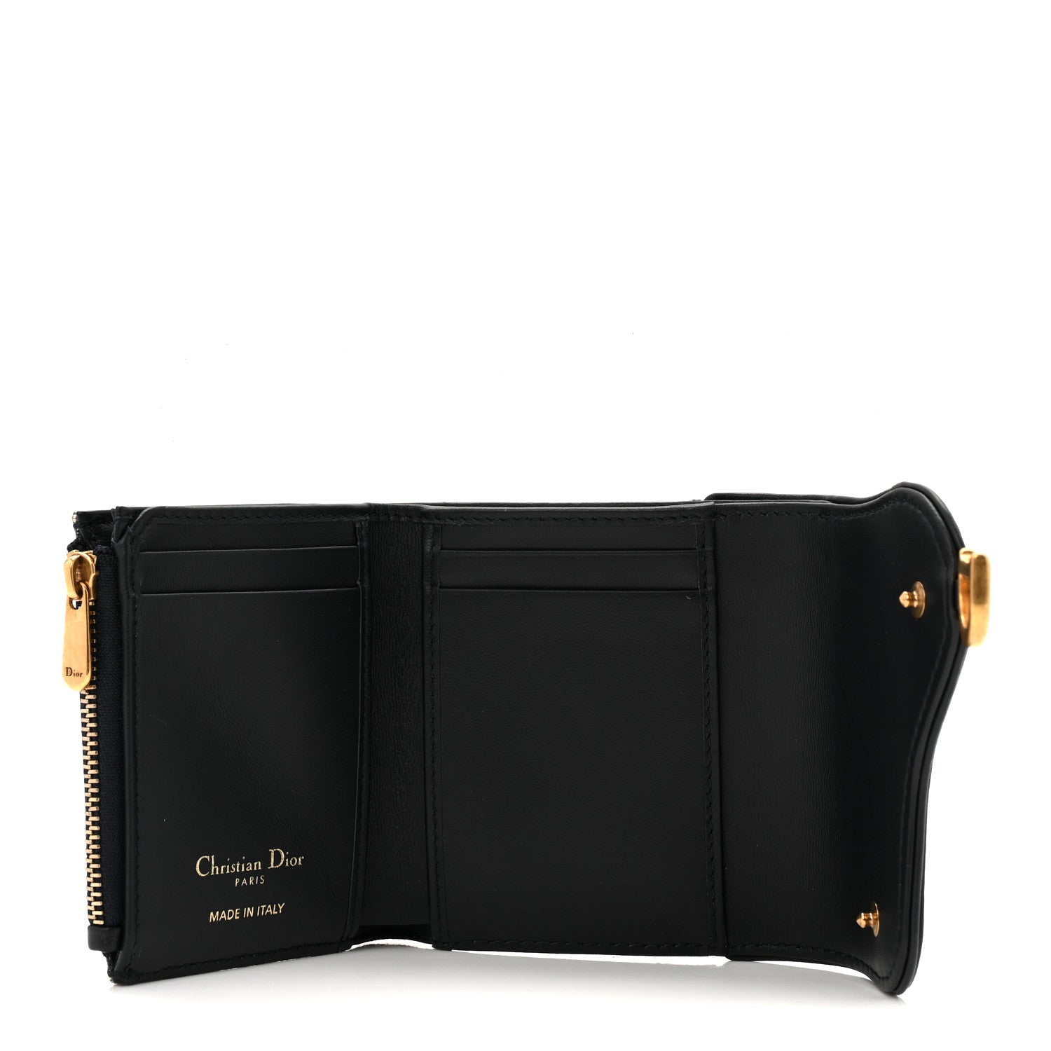Christian Dior Smooth Calfskin Oblique Saddle Lotus Wallet Blue 5 of 7