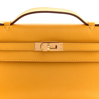 Hermes Swift Kelly Pochette Clutch Jaune Ambre 8 of 11