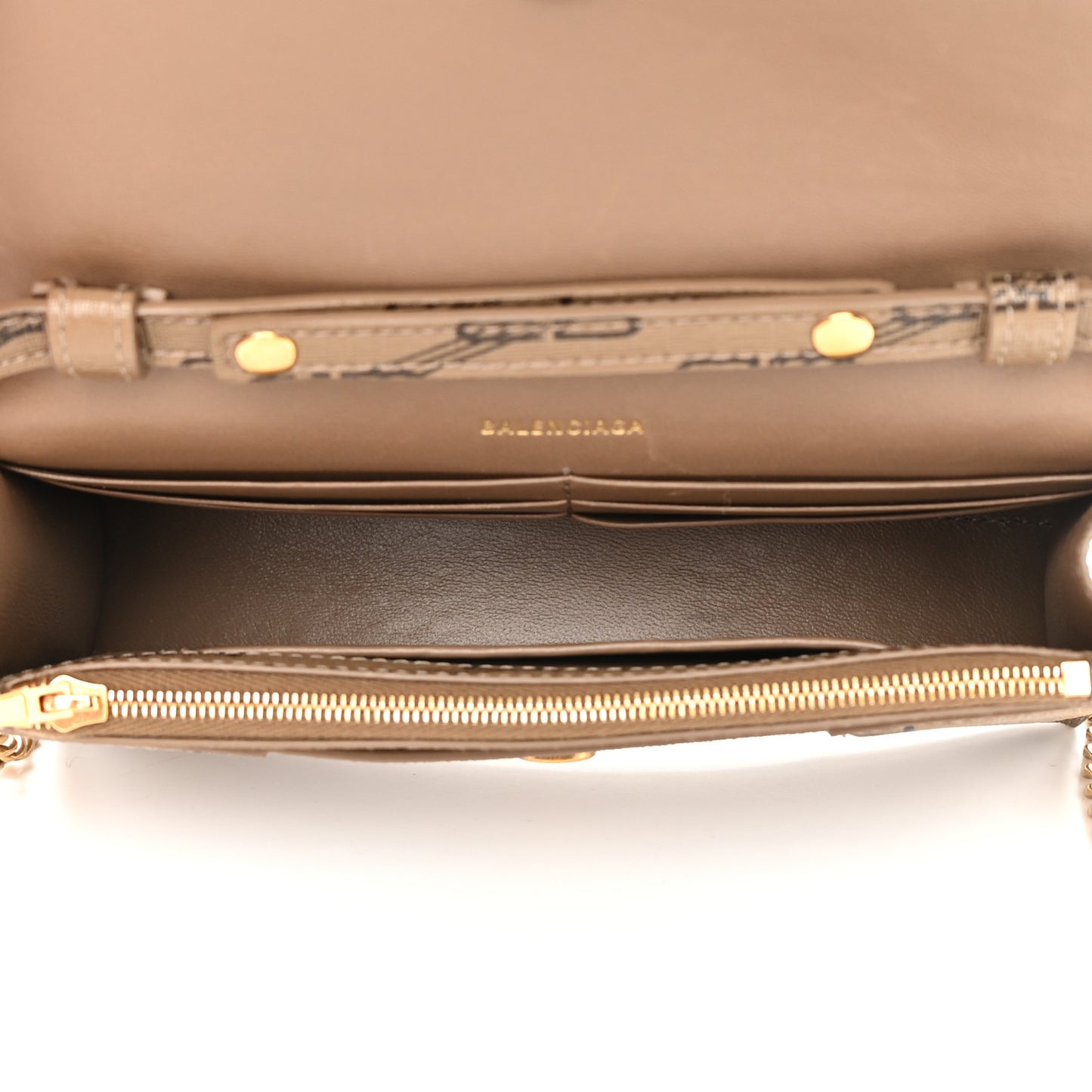 Coated Canvas BB Monogram Hourglass Chain Bag Beige Brown