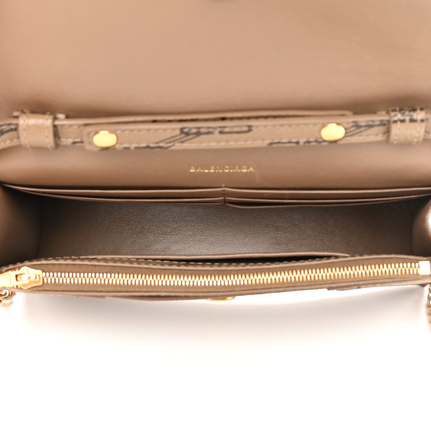 Balenciaga Coated Canvas BB Monogram Hourglass Chain Bag Beige Brown 5 of 12