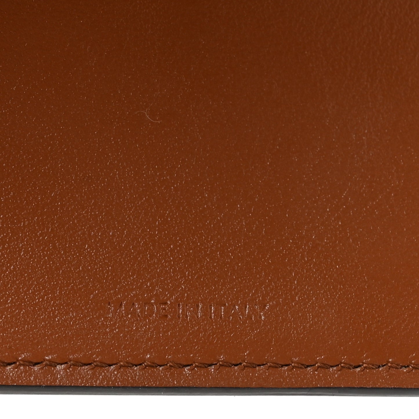 Shiny Calfskin Textile Triomphe Compact Wallet Natural Tan
