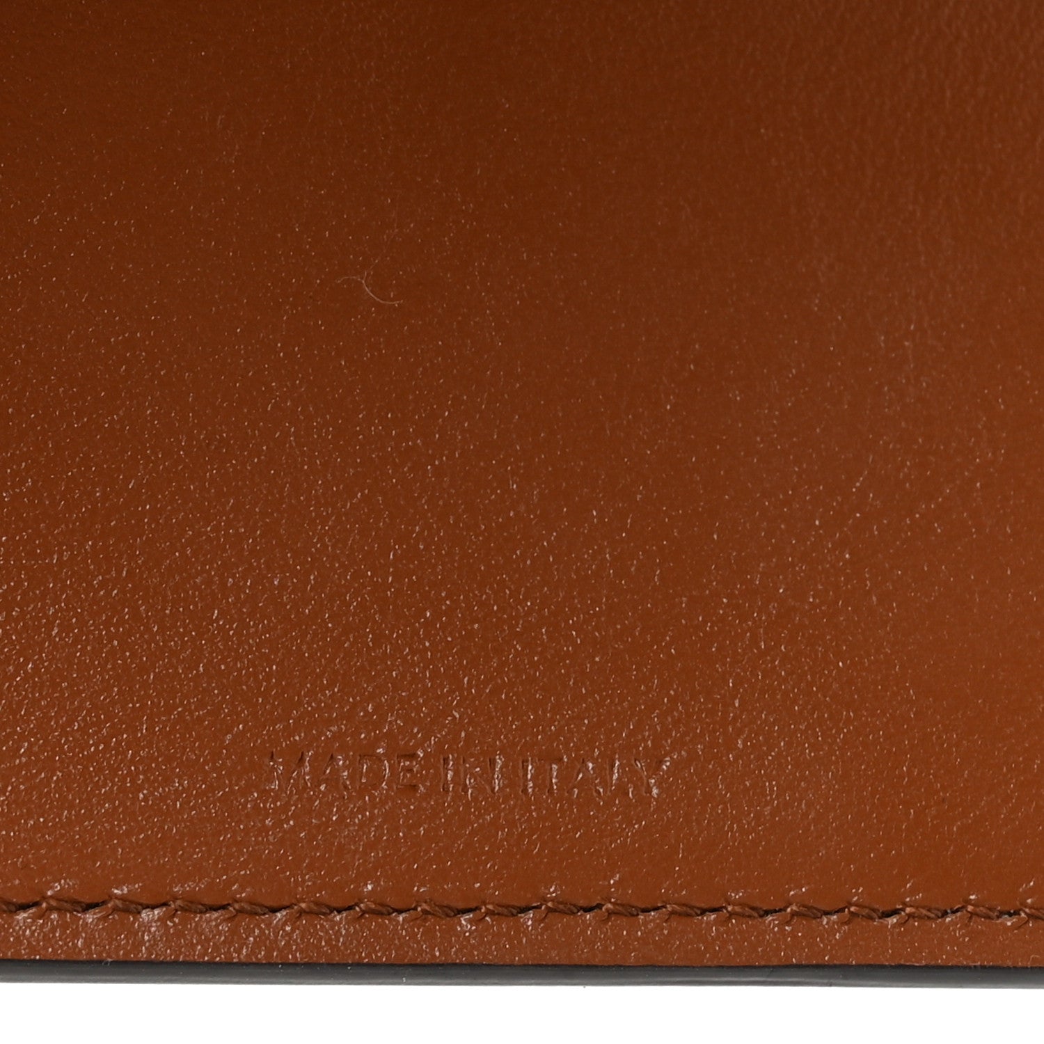 Celine Shiny Calfskin Textile Triomphe Compact Wallet Natural Tan 6 of 6