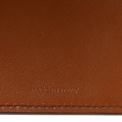 Celine Shiny Calfskin Textile Triomphe Compact Wallet Natural Tan 6 of 6