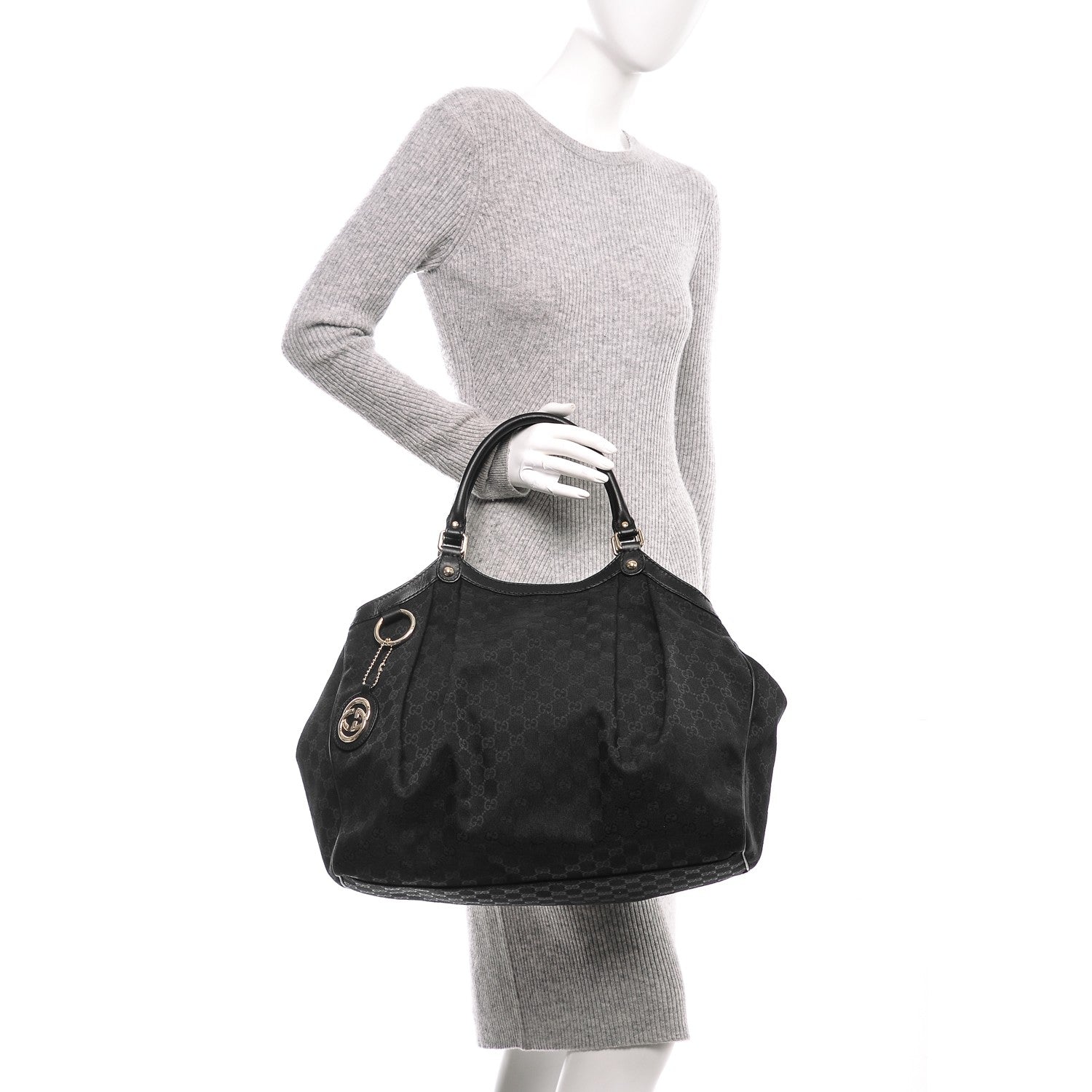 Gucci Monogram Large Sukey Tote Black 2 of 13