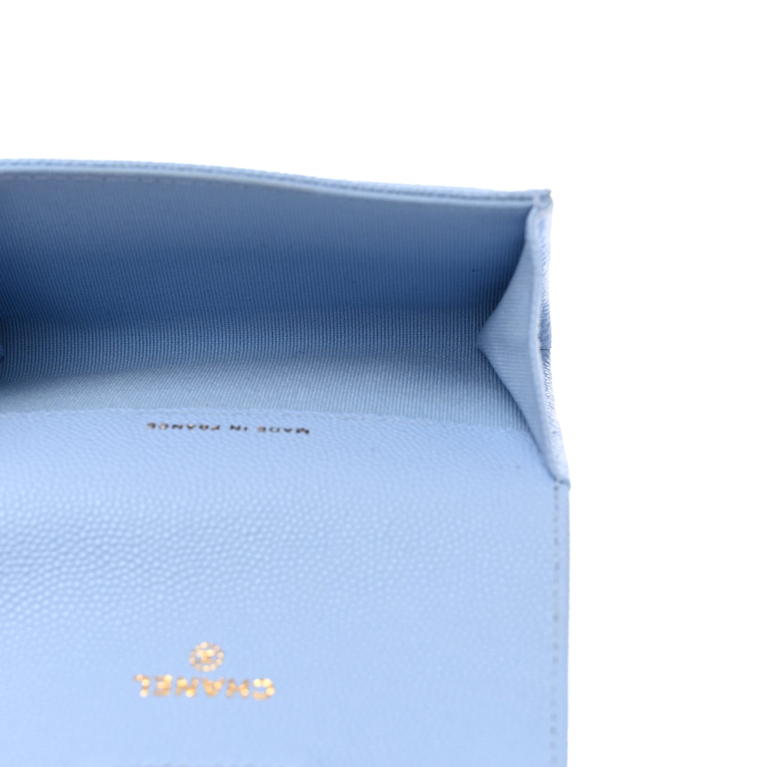 Chanel Caviar Quilted Flap Card Holder Wallet Light Blue 5 of 10