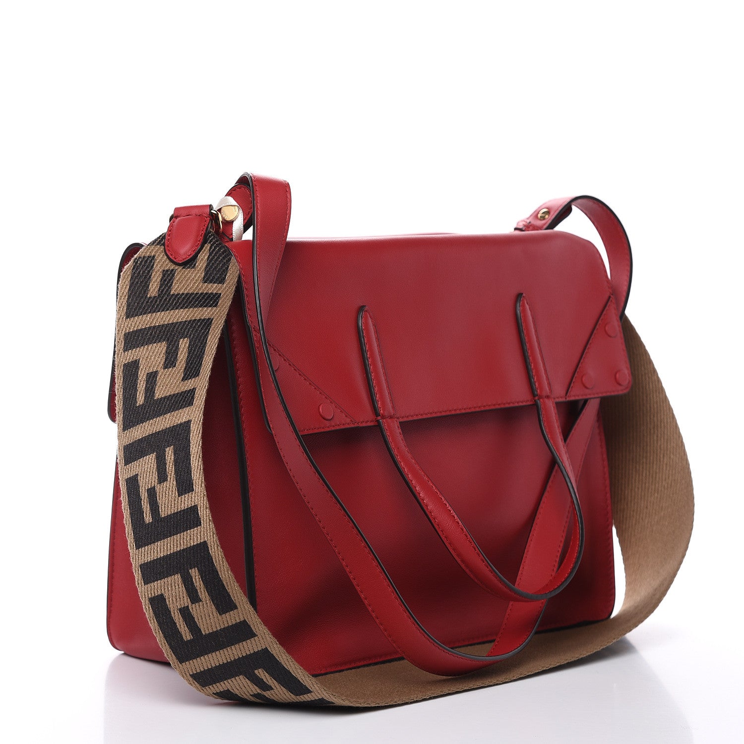 Fendi Vitello Grace Matte Large Flip Tote Fragola 5 of 13