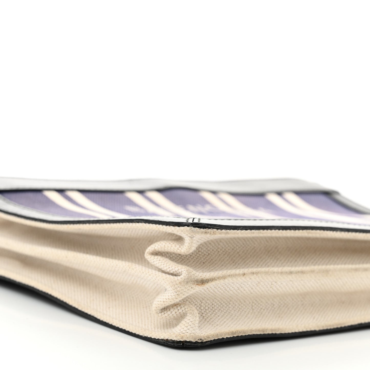 Cotton Canvas Striped Pochette Crossbody Bag Navy