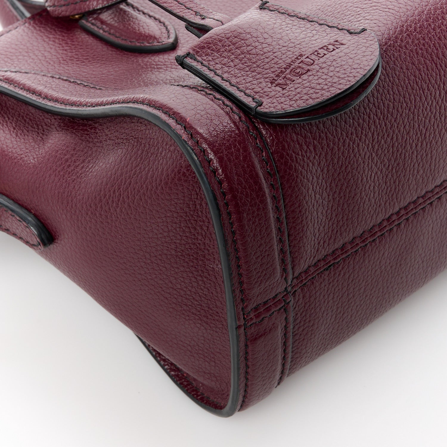 Alexander McQueen Pebbled Calfskin Mini Padlock Tote Bordeaux 11 of 12