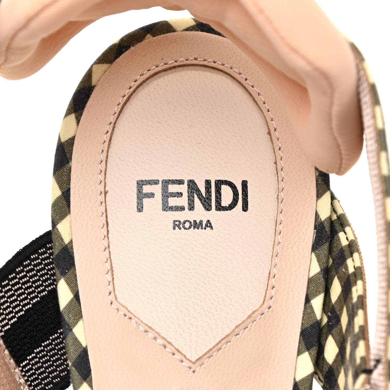 Fendi Cotton Printed Colibri Slingback Mid-Heel Pumps 36 Rosa Multi Black Crema 10 of 11