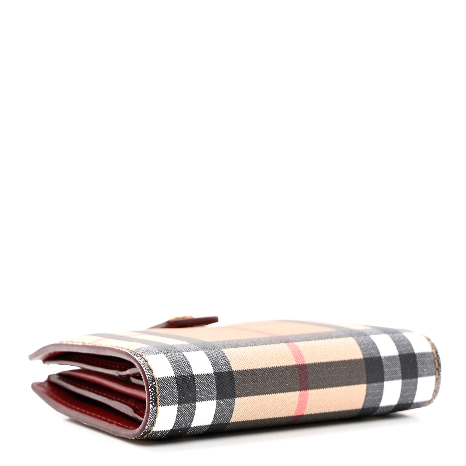 Burberry Canvas Vintage Check Coin Purse Wallet Red 4 of 9