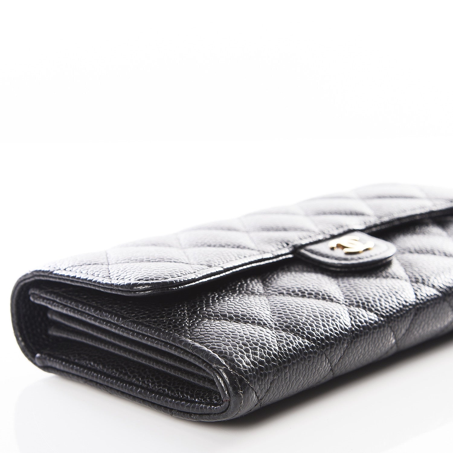 Chanel Caviar Quilted Large Gusset Flap Wallet Black 5 of 11