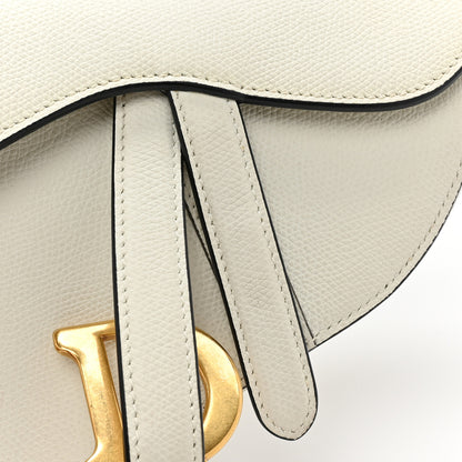 Christian Dior Grained Calfskin Mini Saddle Bag White 10 of 13