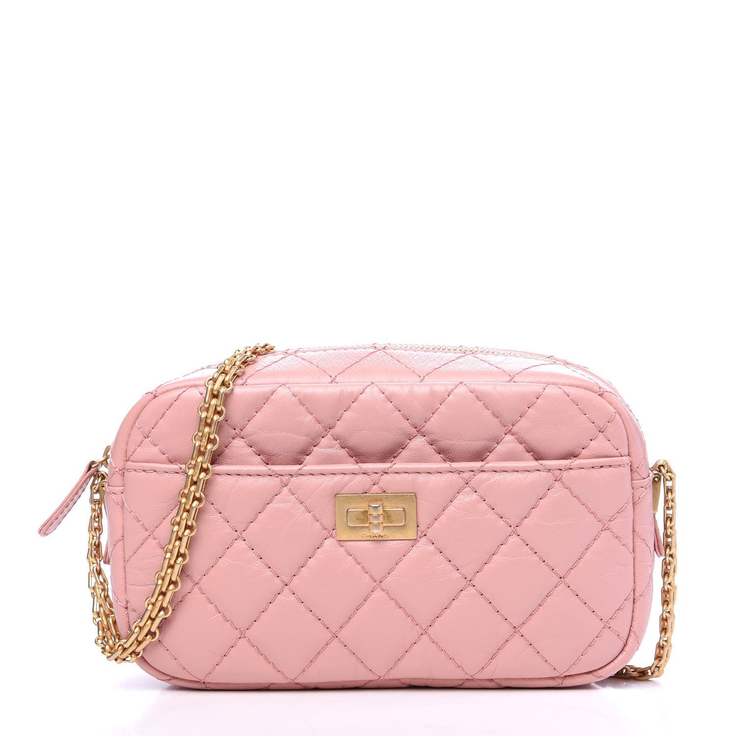 Chanel Aged Calfskin Quilted Mini Reissue Camera Case Pink 1 of 10