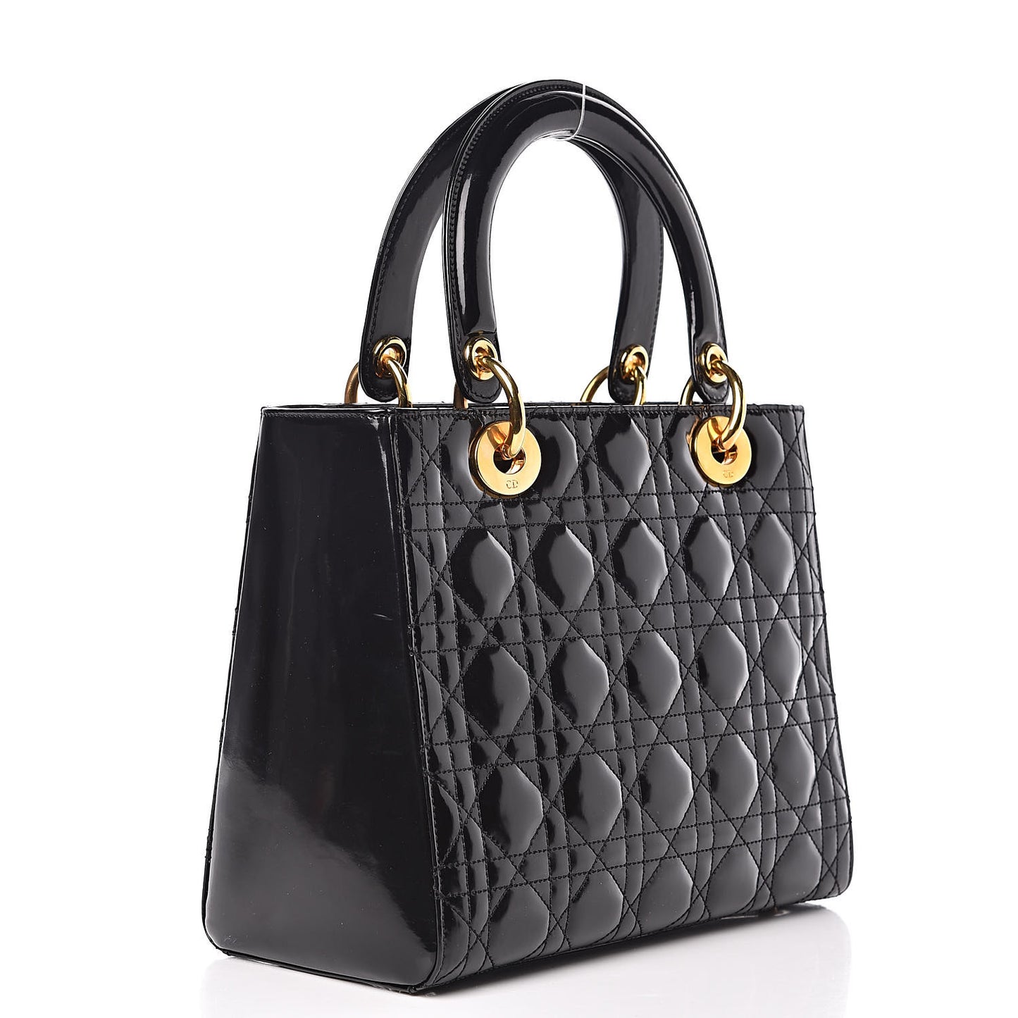 Patent Cannage Medium Lady Dior Black